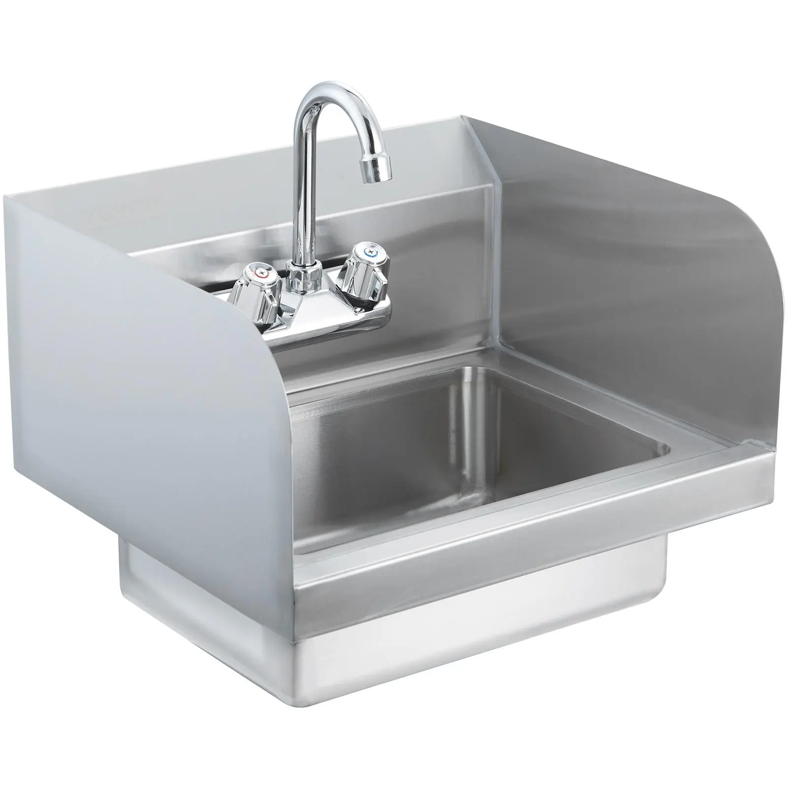 【summerfinds】VEVOR Commercial Hand Sink with Faucet and Side Splash, NSF Stainless Steel Sink for Washing, Small Hand Washing Sink, Wall Mount Hand Basin for Restaurant, Kitchen, Bar, Garage and Home, 17x12.8 inch