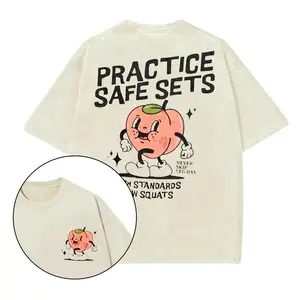 Practice Safe Sets Gym T-Shirt, Gym Shirt, Graphic Gym Shirt, Vintage Washed Tee Conton, Gym Shirt Women, For Men, Ful Size
