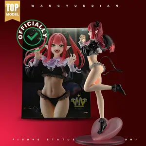 Kawaii Demon Girl Anime Action Figure, 29cm PVC Statue with Heart Base, Japanese Cosplay Model, Desktop Decoration for Anime Lovers