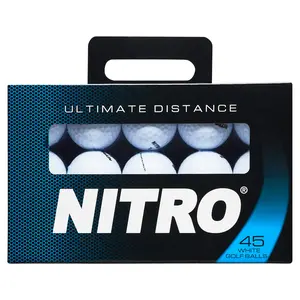 Nitro Golf Ultimate Distance Balls – White,Orange/Yellow 45 Pack, Maximum Performance for Long Drives