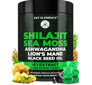 Organic Shilajit Gummies with Sea Moss Gummies - Shilajit Supplement for Immune Support - Pure Himalayan Shilajit and Ashwagandha with Sea Moss and Shilajit, Lion’s Mane Extract and Black Seed Oil