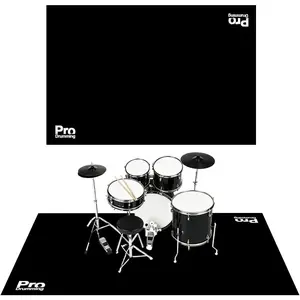 Drum Rug Mat with Non-Slip Grip Bottom, 4x6ft Drum Carpet Noise Reduction, Floor Protection for Electric Drum and Jazz Drum Set Splash Stands,  for Drummers,  Drum Accessorie, 48x72in, Black