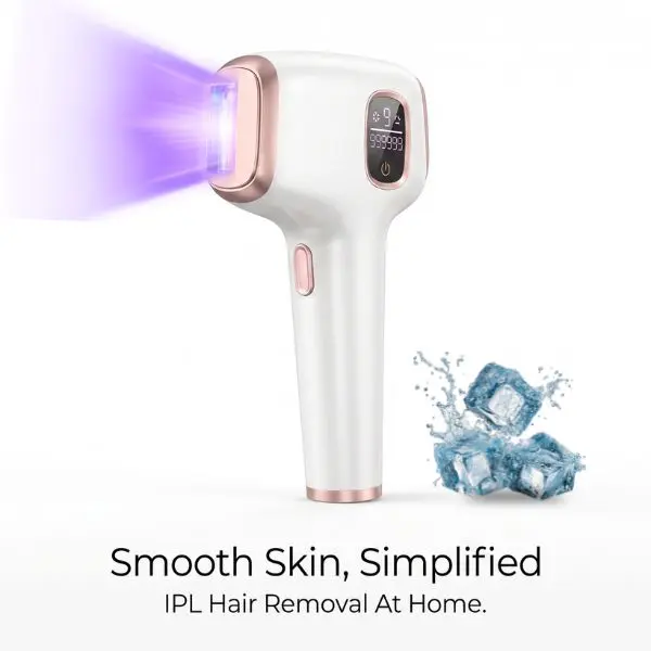 IPL Hair Removal Handset for Women & Men, Lightweight Electric Personal Care Appliance with Ice Cooling, 9 Adjustable Intensity Levels, 999999 Flashes, Face & Full Body Use, Portable Smooth Skin Beauty Machine