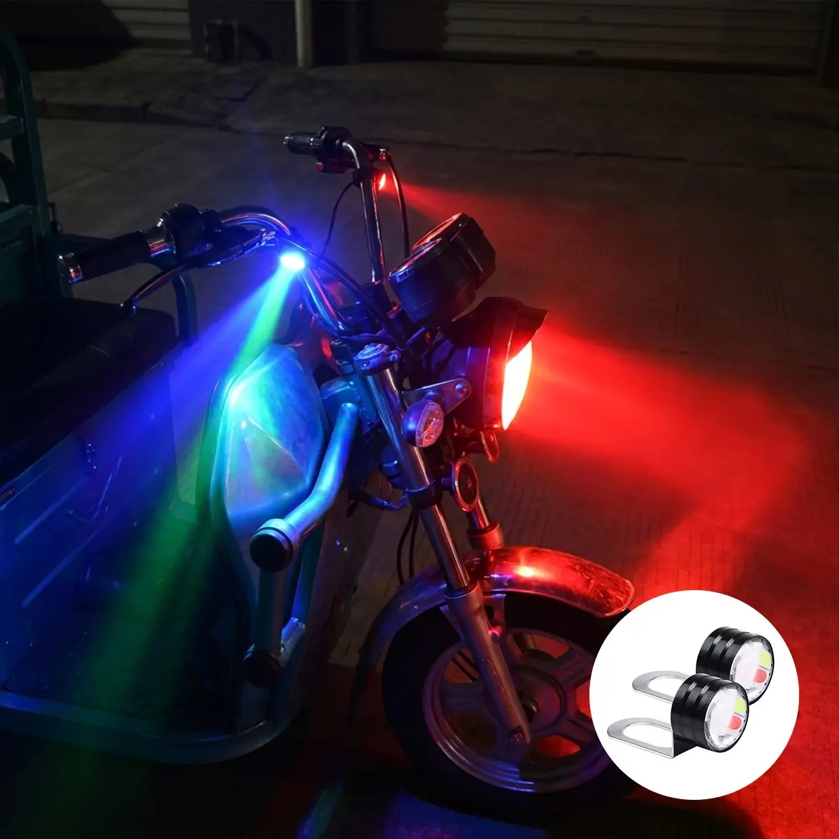 Colorful Eagle Eye Strobe Light with Bracket, Multi-Color LED Modified Eagle Eye Ghost Light for Cars & Motorcycles, Motorcycle Flash Light, Led Lights