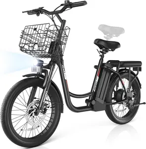 Caroma Peak 819W Electric Scooter with Seat, 20" Fat Tire Electric Bike with 48V Removable Battery, Up to 30Miles & 20MPH, Adult Electric Bicycles for Commuting with Basket&Adjustable Seat