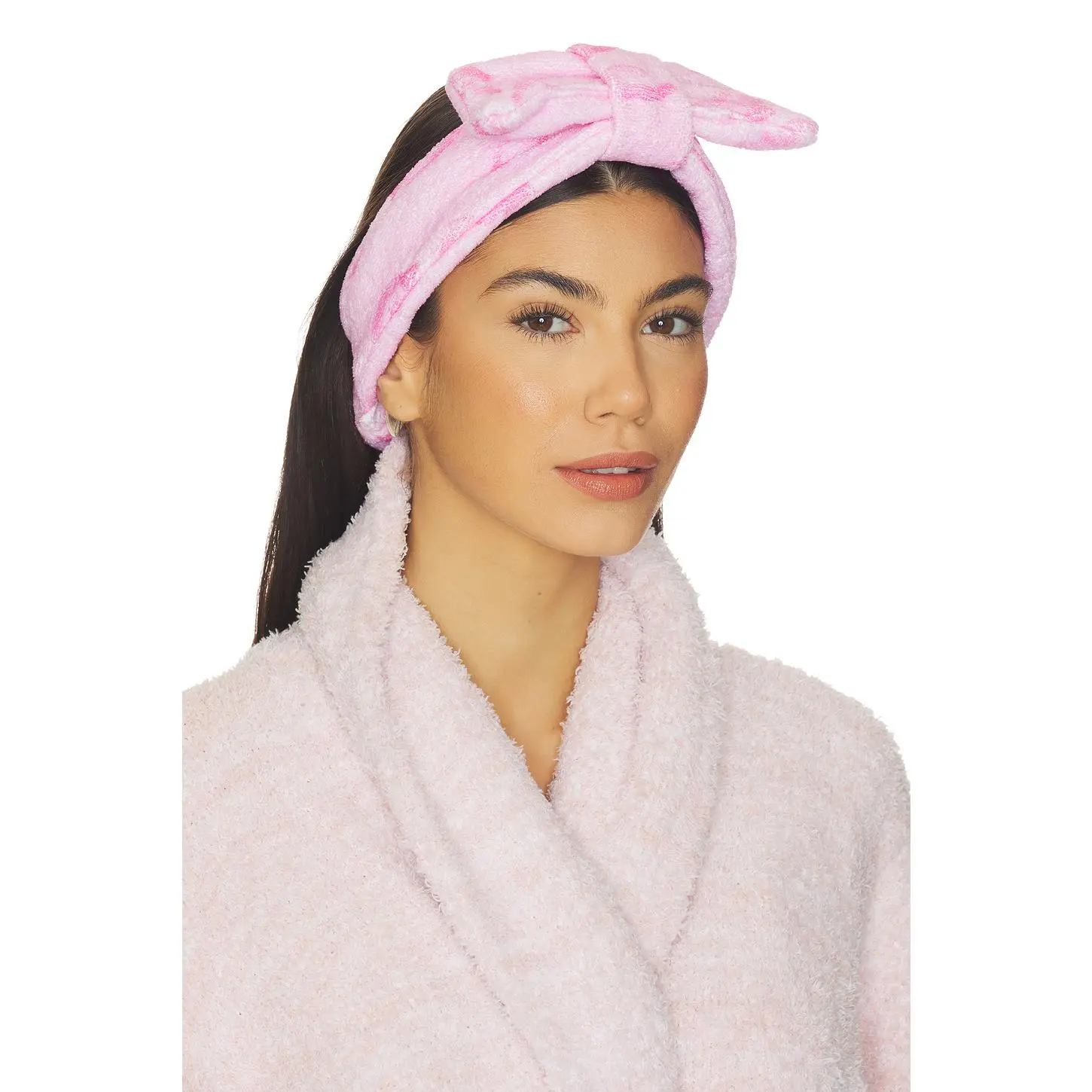 LoveShackFancy Headband With Bow in Bubblegum Valentine
