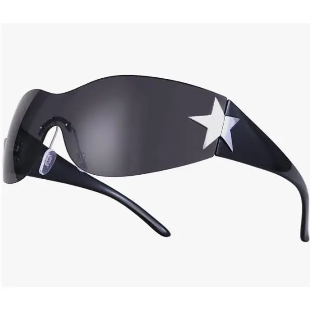 Y2k Sunglasses Rave Glasses 2000s Star Sunglasses Y2k Glasses with Glasses Case 2000s Accessories Outfits for Woman