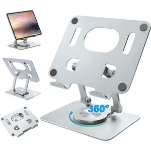 Foldable Adjustable Drawing Tablet Stand for Desk iPad Holder Laptop  Riser 360 Rotating   Raised Table for Portable  Phone 5-12 Inch Notebook,