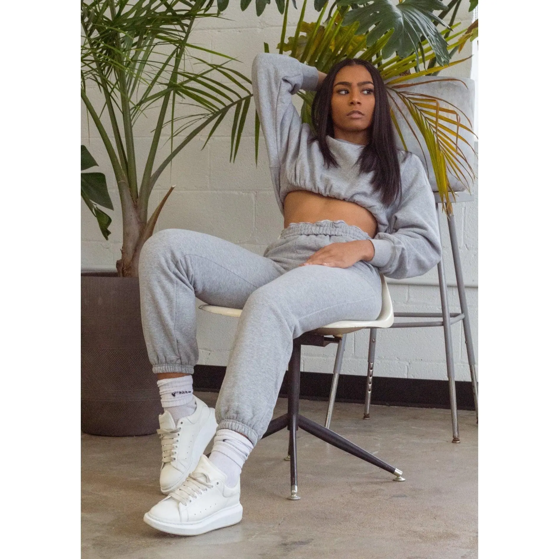 Premium Cropped Sweat Set