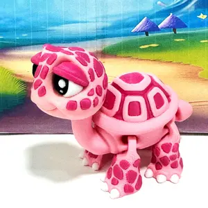 Wesctcoast3d Articulated Tortoise Fidget Animal Figurines 3" Unique 3D Printed Collectibles Poseable Desk Animals For Adults Stress Relief Toy US
