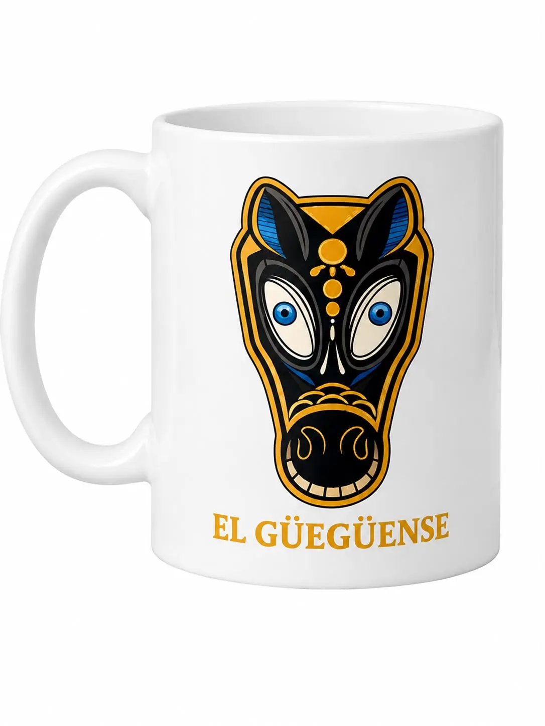 11oz Printed Ceramic El Güegüense Nicaragua Coffee Mug - Washable Nicaraguan Cultural Kitchenware Drinkware Cup