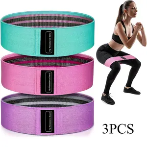 3pcs Leg and Butt Lifting Non-Slip Resistance Bands - High-Elasticity Acrylic Fabric, Multi-Layer Tension, Suitable for Butt Lifting, Squats, Bodybuilding, Strength Training, Pink, Purple, Green