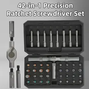 42-In-1 Set, Multi-Functional Bit Set, Home Repair Tool Kit, Multifunctional Screwdriver, Detachable T-Shaped Ratchet Handle