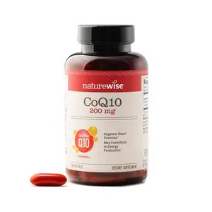 NatureWise CoQ10 200mg Softgels, High Potency Ubiquinone - Coenzyme Q10 Supplement - Antioxidant for Heart Health + Energy - Vegan, Non-GMO, Gluten-Free - USA Manufactured