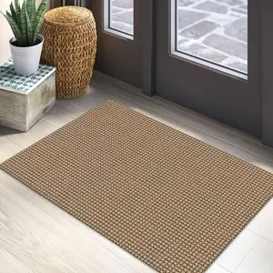 Woven Area Rug 2x3 Ft Washable Rugs for Entryway Braided Non Slip Throw Rugs Door Mat Indoor Outdoor Entrance Small Cotton Woven Carpet for Kitchen Foyer Front Door, Orange/Tan/Brown