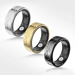 BrawRing PX02 Smart Ring Health Monitoring, Wearable 5ATM Waterproof Fitness Smart Ring for Men Women (Silver/Gold/Black)