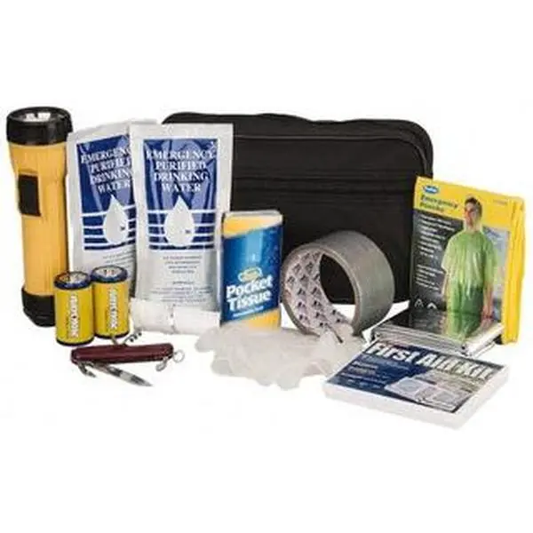 PRO-SAFE Emergency Response/Preparedness Kit Includes First Aid Kit, Water, Mask, Poncho, Gloves, Swiss Army Knife K2025