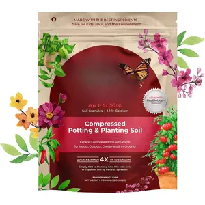 Compressed  Potting Soil for Garden, s & Vegetables - Expands 4x When Mixed with Water - Indoor or Outdoor Use -   Mix Derived from  Coconut Coir & Worm Castings Fertilizer