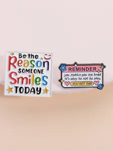1/2Pcs Positive Message Badges Motivational Slogan Theme Social Advocacy Design Self Empowerment Quotes for Daily Inspiration Accessory Backpack Office Decoration Mental Wellness Gift Set