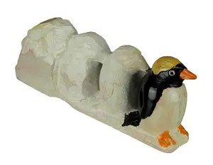 Hand Carved Natural Stone Evolution of a Penguin Statue