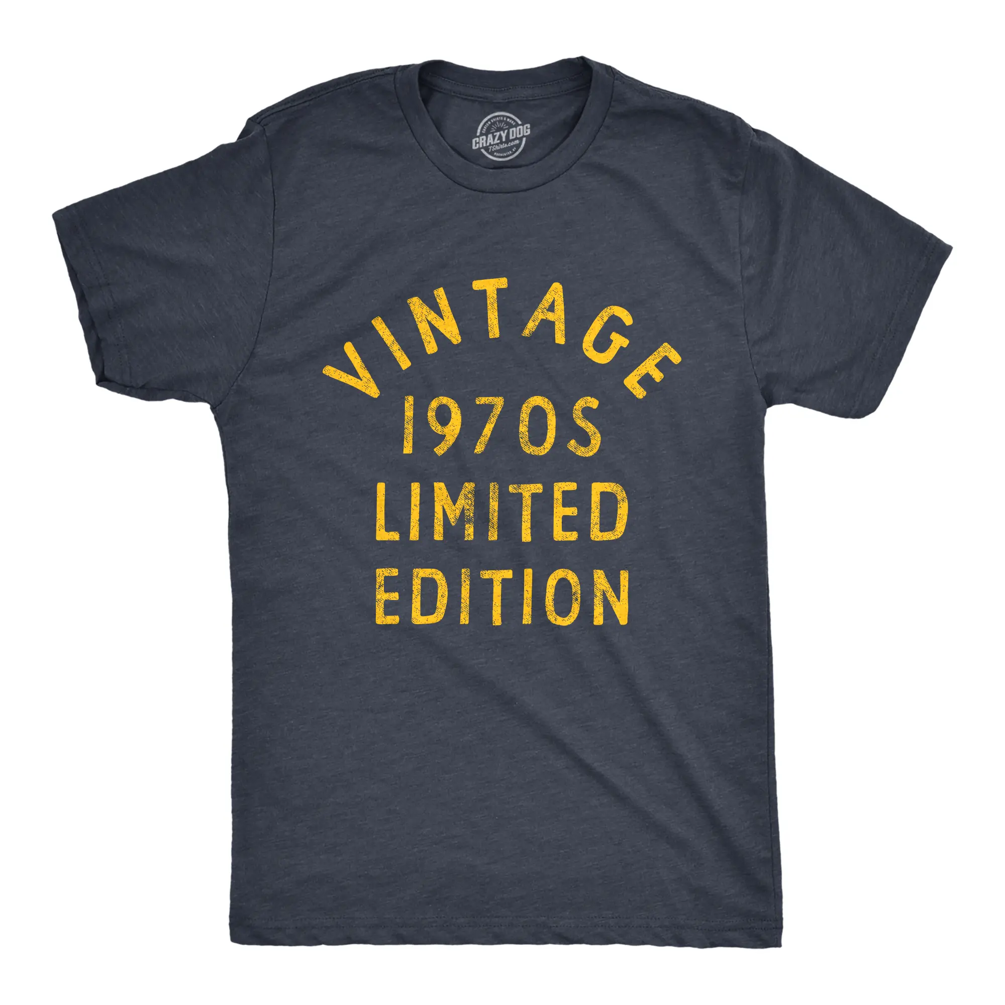 Mens Vintage 1970s Limited Edition T Shirt Funny Cool 1970 Theme Classic Tee for Guys Mens Funny T Shirts Cool Vintage Graphic Tees Funny Vintage Short Sleeve Novelty Tees for Guys Navy