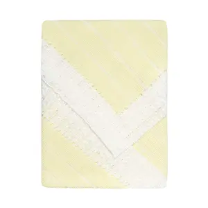 Newborn Baby Knit Blanket, Striped (Yellow)