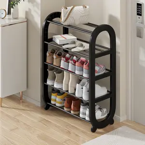 Narrow Shoe Rack, 4/5-Tier, Space-Saving Organizer for Small Entryway, Closet & Hallway