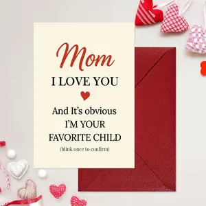 Funny Mothers Day Card for Mom – Hilarious I Love You Card for Mum with Envelope from Daughter and Son – Sweet Mother's Day Cards for Stepmom, Grandma, or Mother Figures 5x7