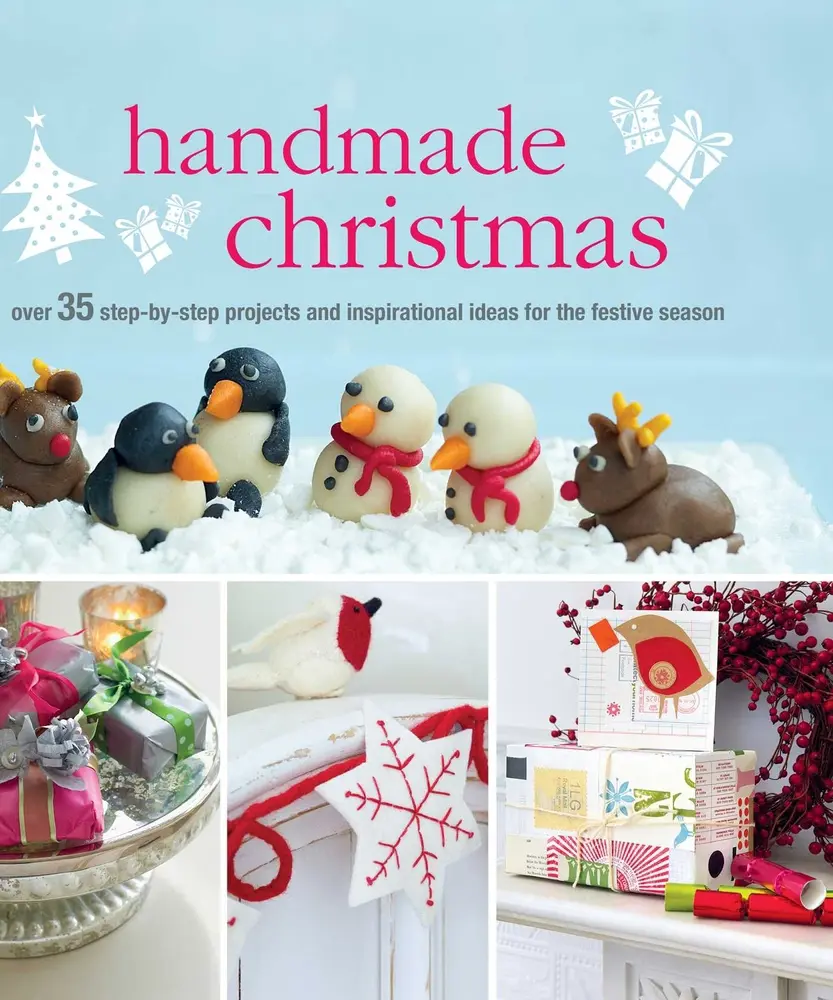 Used Hardcover Book - Handmade Christmas (English): 35+ Step-by-Step Projects, Inspirational Festive Ideas, Chocolate-Themed Decor, Colorful Print Ornaments, Traditional Tin Star Accents, Holiday Gifts