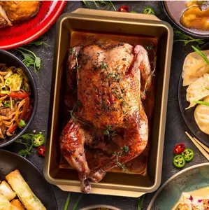 Gibson Home Country Kitchen Embossed Carbon Steel 13.75 Inch Roaster Pan