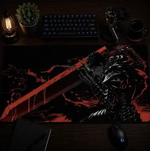 Berserk Guts Mouse Pad XL – Black Swordsman Anime Desk Mat – Manga Gaming Mousepad – Dark Fantasy Berserk Setup