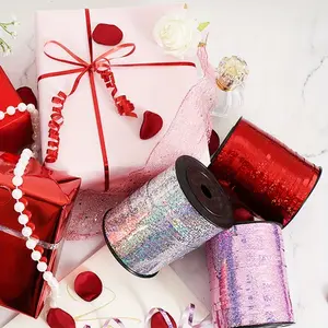 100 Yard Laser Curled Ribbon, Sparkling Colorful Gift Wrapping Streamer, Atmosphere Decoration for Balloon Decorations, Weddings, Birthdays, Christmas