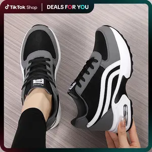 Sosenfer 2026 Women's High Top Shoes Lace Up Lightweight Walking Shoes Slip Resistant Fashion Air Cushion Sneakers.SPK598