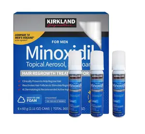 KIRKLAND 5% MINOXIDIL HAIR REGROWTH FOAM FOR MEN 1 TO 12 MONTH SUPPLY Hair Care Comfort Men's Regrowth Minoxidil Foam