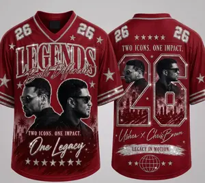 R&B Legends Inspired Baseball Jersey, Music Tour Fan Shirt, Two Icons One Impact Jersey, Hip Hop Streetwear, Unisex Concert Apparel, Vintage Music Lover Gift