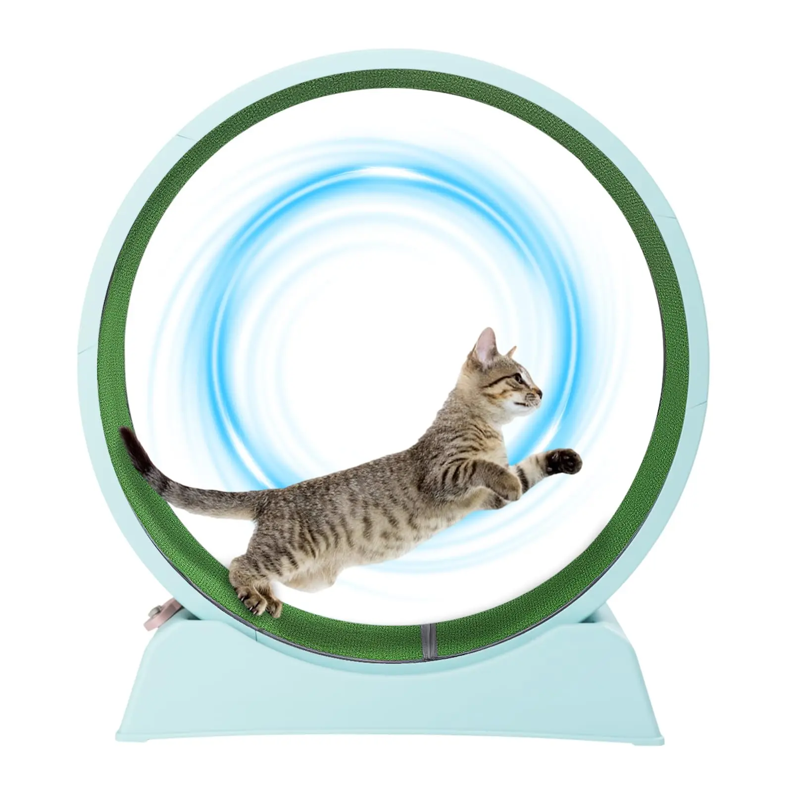Cat Exercise Wheel, 32" Cat Treadmill Wheel for Indoor Cats, Running Wheel with Detachable Carpet & Teaser for Running/Walking/Training, Suitable for Most Cats Weight Loss & Daily Exercise