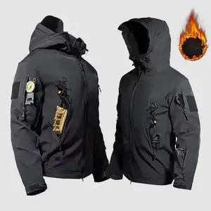 Autumn and Winter Men's Jacket - Multi-Pocket Hooded Jacket, Outdoor Tactical Workwear, Warm, Windproof, Durable, Suitable for Studio Work, Outdoor Hiking, and Fishing Leisure Sports Clothing