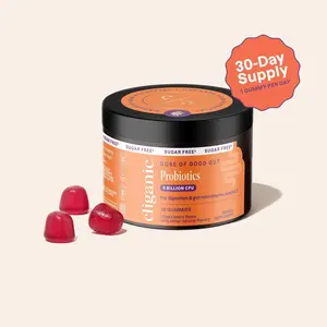 Cliganic Sugar-Free Probiotic Gummies with 5 Billion CFU of Friendly Bacteria for Digestion & Gut Health Support - Mixed Berry Flavor Dietary Supplement Edible