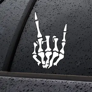 Rock On Skeleton Hand Decal/Sticker for Car Truck SUV Home Decor Cell Phone Laptop Accessories Permanent Vinyl skeleton hand Waterproof Car Sticker Decal