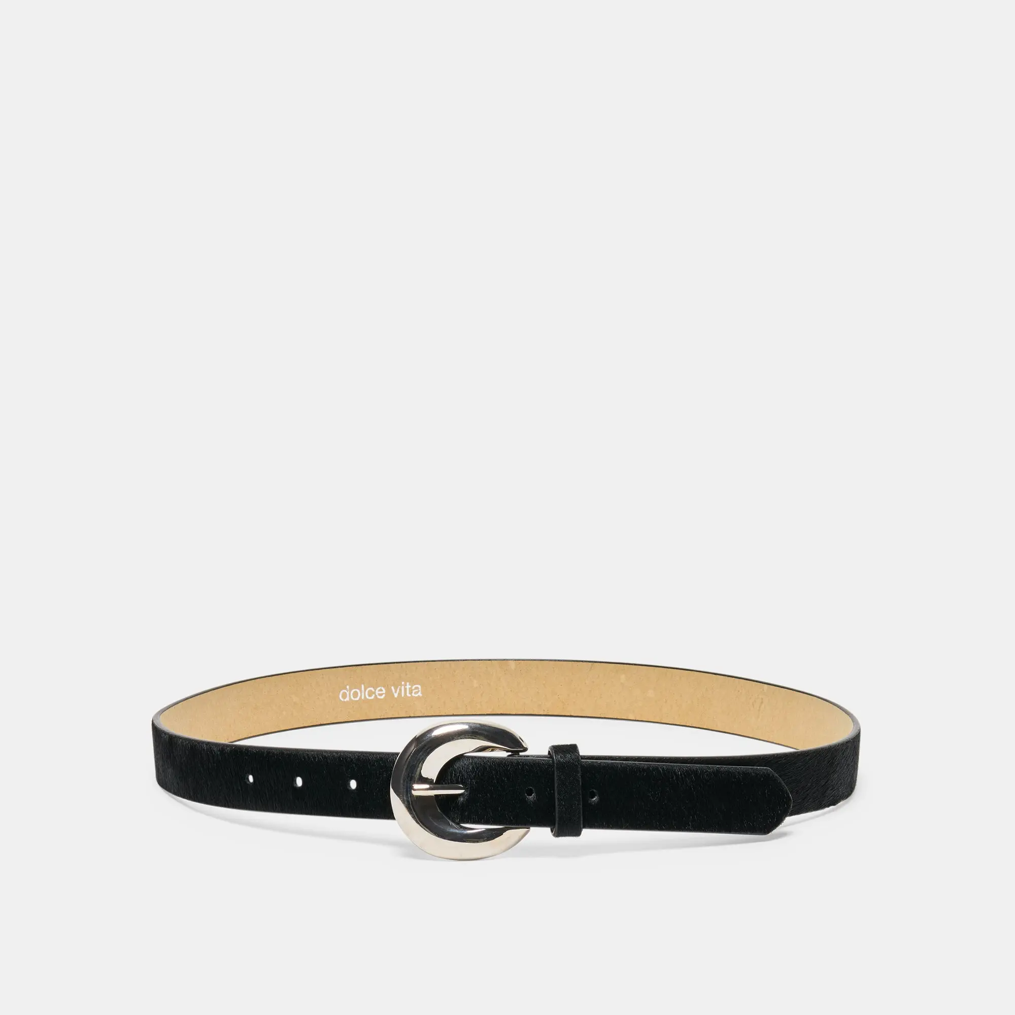 CHUNKY CURVED BUCKLE BELT BLACK