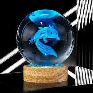 GlowLotl 3D Crystal Ball Night Light - Elegant Design with Glowing Effect, Ideal for Home Decor Pokemon Crystal