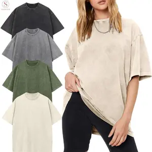Extra-large Size Loose-fitting Women's Denim Faded Unisex One-piece Loose Sports Shirt. Old-fashioned Cotton Thick T-shirt. Comfortable Loose-fitting Hoodie.