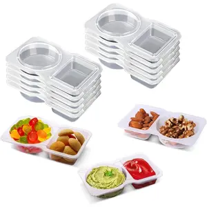 Snack Packs Container – Condiment Containers with Lids, Reusable Snack Containers for Packing Snacks, Leakproof Condiment Storage for Meal Prep, Portion Control, Travel Use (Transparent, 20PCS)