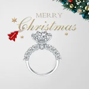 Shiningvivila 10.46ct lab grown gemstone snow white ring for Daily and Anniversary