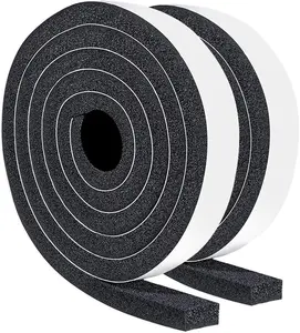 Maximum Compression Foam Weather Stripping Tape, 1 in W x 1/2 in T, Soundproofing Insulation Seal Strip, 13 ft Total (2 Rolls of 6.5 ft Each), 13 Feet Total
