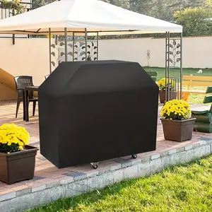 1pc Heavy-Duty 57-Inch Outdoor Grill Cover, Durable Polyester, Drawstring Closure, Dustproof, Dust Protection, Heat Resistant, Universal Fit, Ideal for Gas& Charcoal Grills, Barbecue Essentials, Outdoor Cooking Accessories