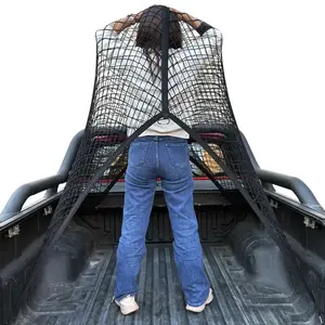 Highly Elastic Cargo Net, Simple Truck Bed Cargo Mesh Organizer, Ideal for ATV SUV UTV Truck and Boat Use Furniture Camping Gear Compact Storage Stretchable 4'x4 Stretches to 7'x7