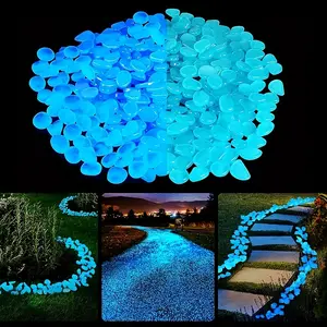 1cm Glow-In-The-Dark Pebbles, 50pcs Luminous Rocks for Pathway Garden Pond Decor, DIY Outdoor Decoration Stones