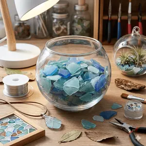 DIY Flat Frosted Sea Glass Sheets for Special Vase Filling, Perfect for Beach Weddings, Parties, And Home Aquarium Decorations, Creating Beautiful And Creative Art Crafts