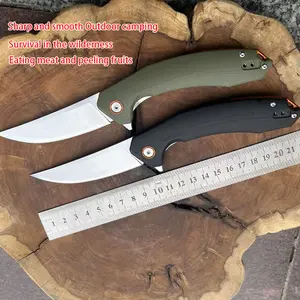 Backpacking camping knife with a small pocket knife included. Available in two colors. Durable.
